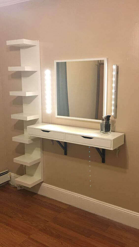 Simple yet Classy DIY Vanity Mirror with Lights - Harptimes.com