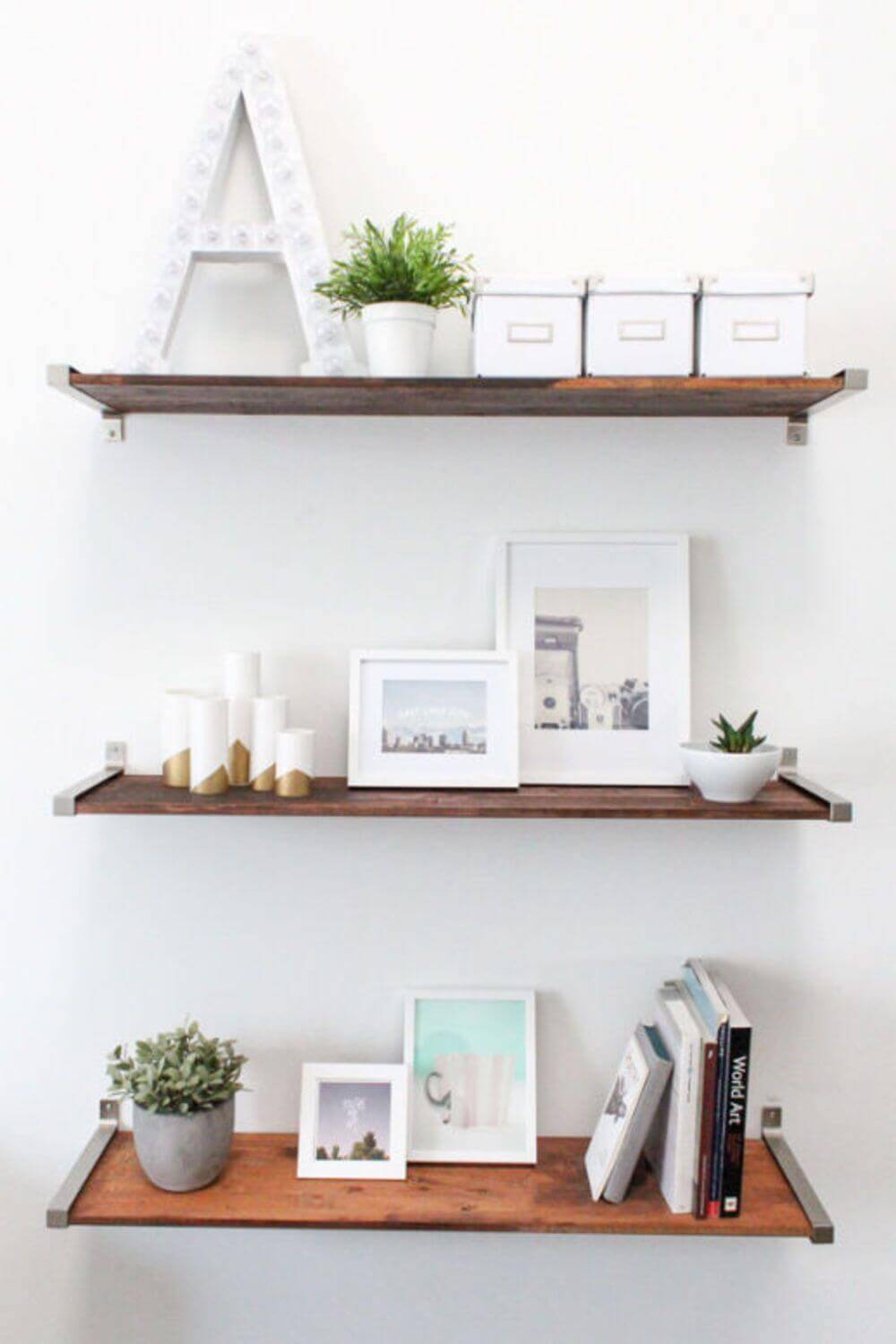 Distressed Wood Wall Shelving Ideas for Small Spaces