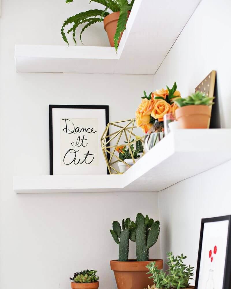 Floating Corner Wall Shelving Ideas