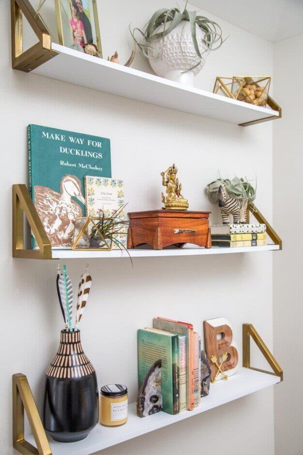 Wall Shelving Ideas with a Glam Touch