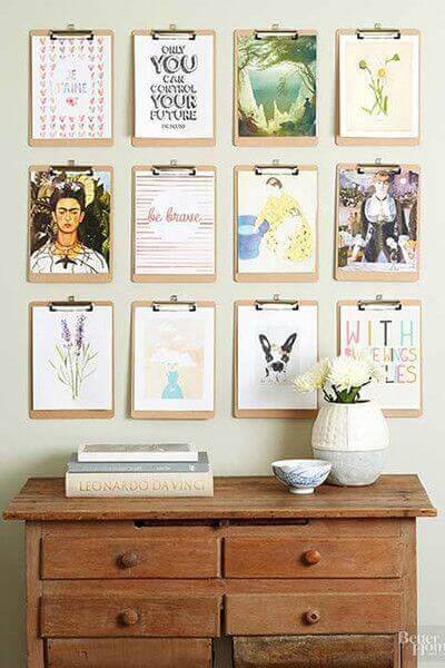 Wall Gallery Ideas with Clipboard
