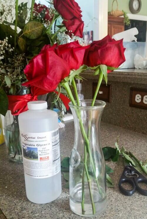 Preserving Roses with Glycerin