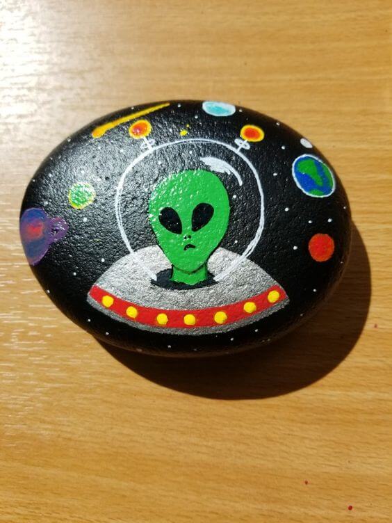 UFO Rock Painting Ideas