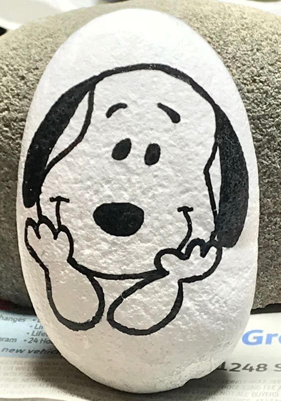 Rock Painting Ideas Snoopy