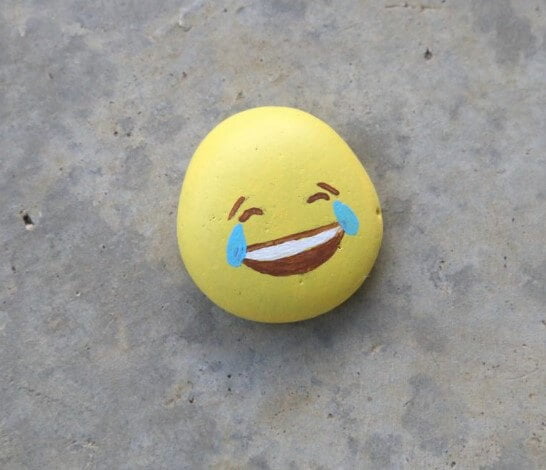 Easy Rock Painting Ideas Emoji Smile