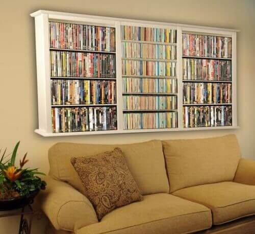 Store DVD on the wall