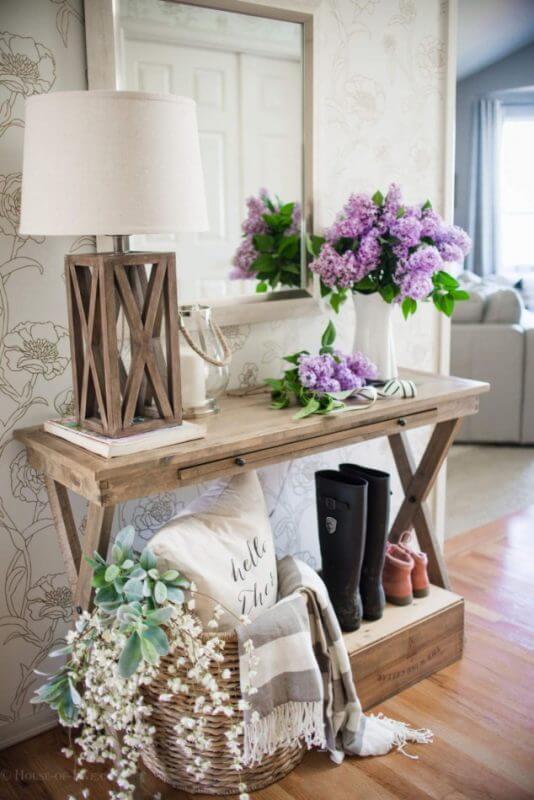 solid wood entry table