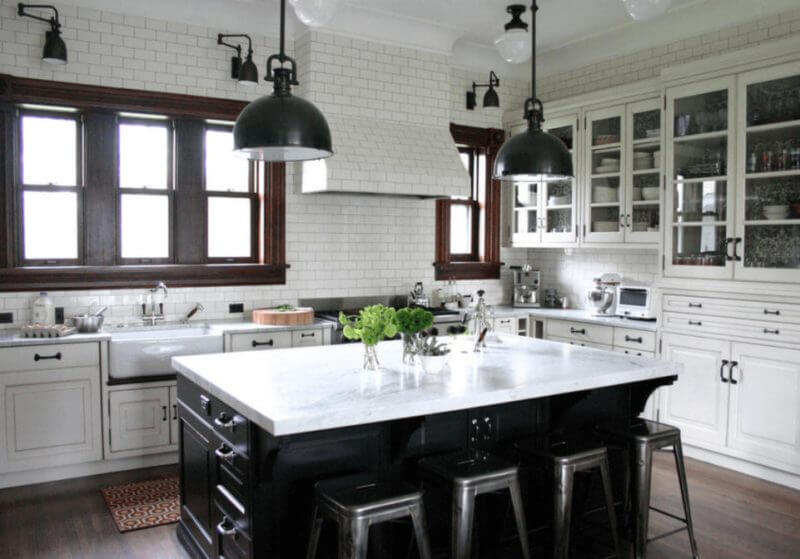 black kitchens with black appliances