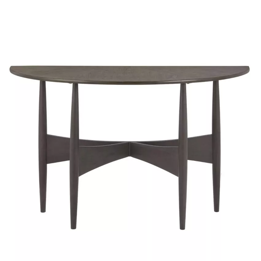 Black Half-Rounded Sofa Table Decor Ideas