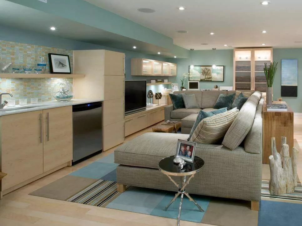 Sea Inspired Basement Interior Ideas