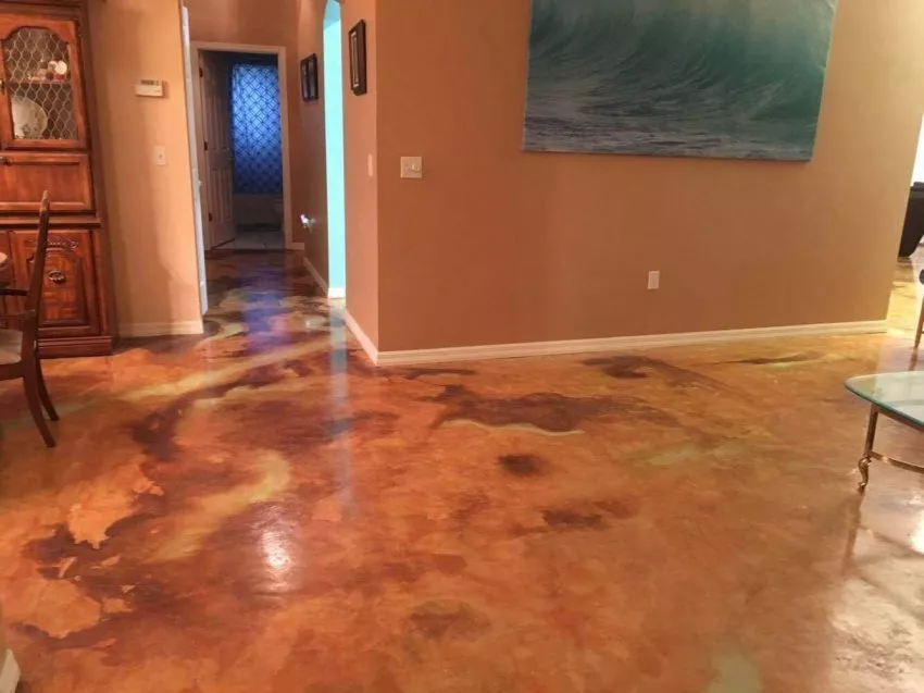 Stained Concrete Floor for Basement Paint Ideas