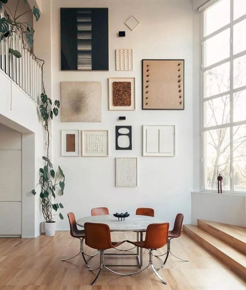 2. Neutral Abstract Gallery Wall Neutral Abstract Gallery Wall Ideas