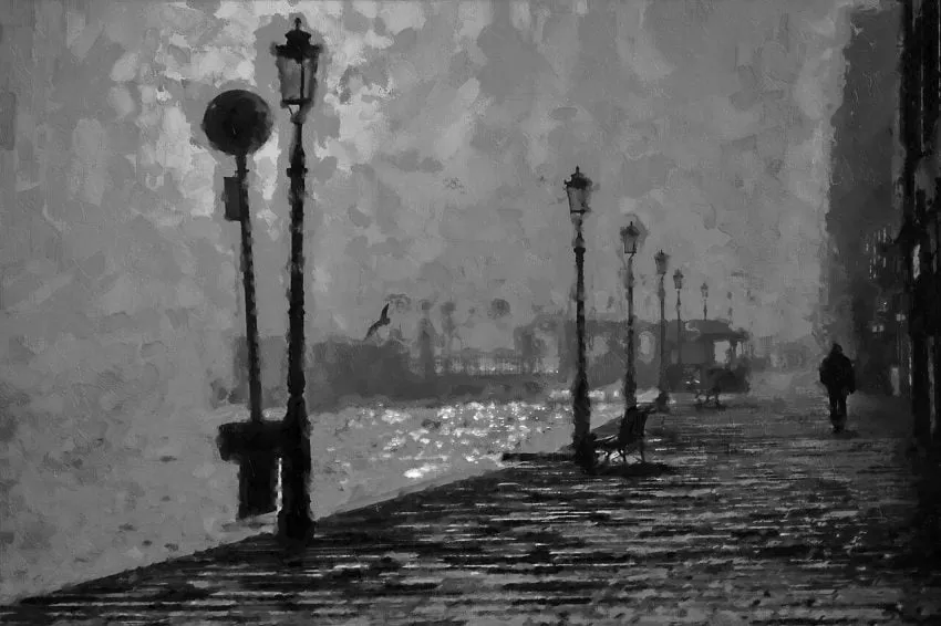 easy black canvas painting ideas Moonlit River Dock
