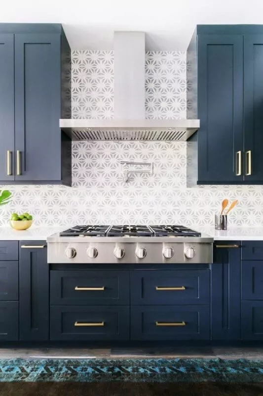 Blue Grey Kitchen Cabinets With Backsplash Ideas