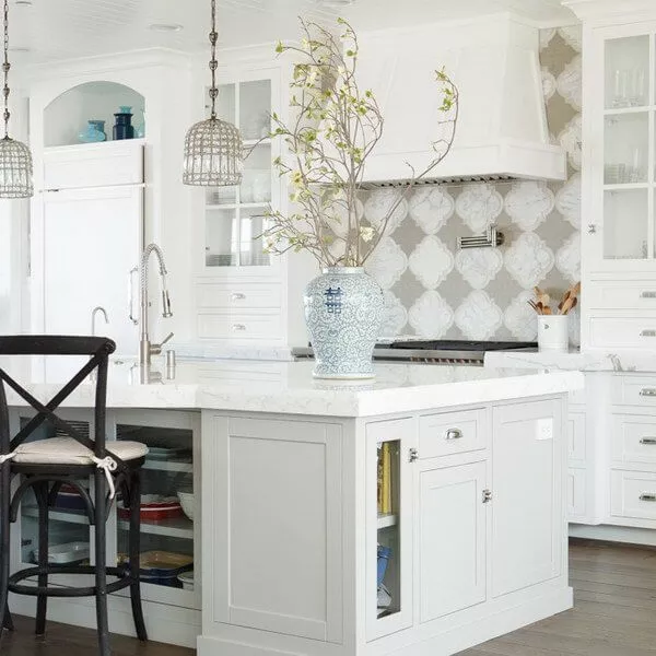 White And Gray Kitchen Backsplash Ideas
