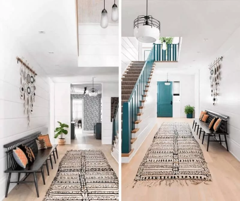 Bohemian Entryway With Black Accent