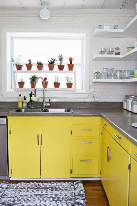 Sunshine Yellow Kitchen Cabinets